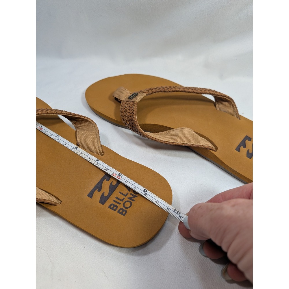 Billabong Tan Flip Flops; Woven Straps, Beach Sandal